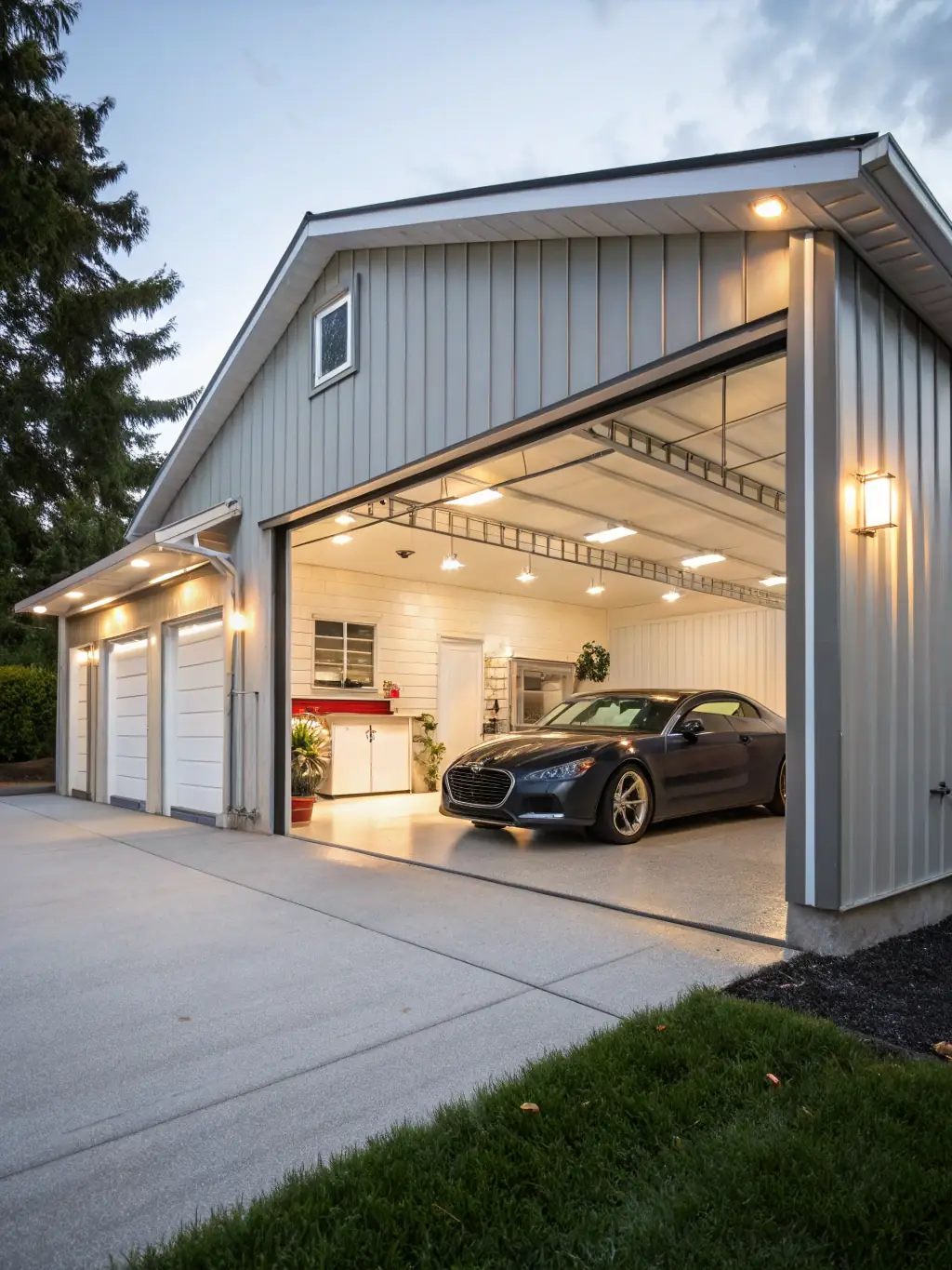 A close-up shot of a perfectly leveled and finished concrete floor in a garage, highlighting the smooth surface and attention to detail by Sandstone Concrete in Arkansas.